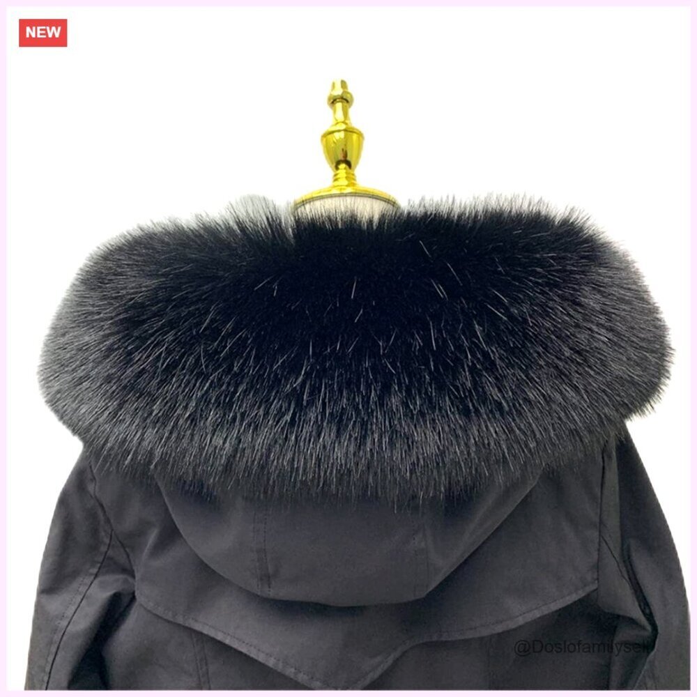 Detachable Faux Fur Hood Trim for Winter Coats, Unisex, Buttons Included
